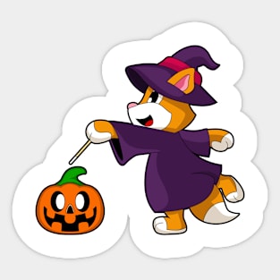 Cat Halloween Witch Sticker